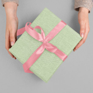 Grön Beige Linneimitation Tygstruktur Presentpapper