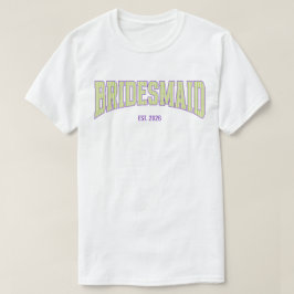 Grön + Beige Randig Lila Brudtärna T Shirt