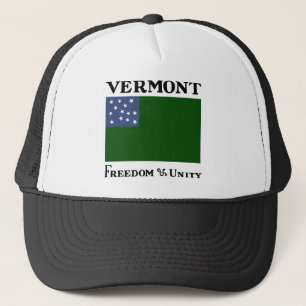 Grön bergpojkeflagga av den Vermont republiken Truckerkeps