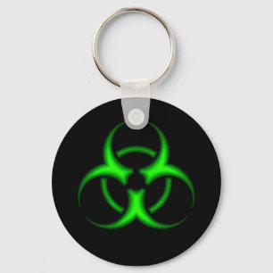 Grön Biohazard Keychain för neon Nyckelring