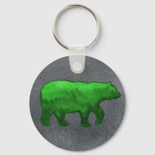 Grön björn Keychain Nyckelring