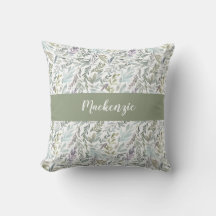 Grön Blå Botanisk Akvarell Monogram Namn