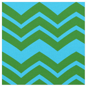 Grön Blå Chevron Sicksack Design Tyg