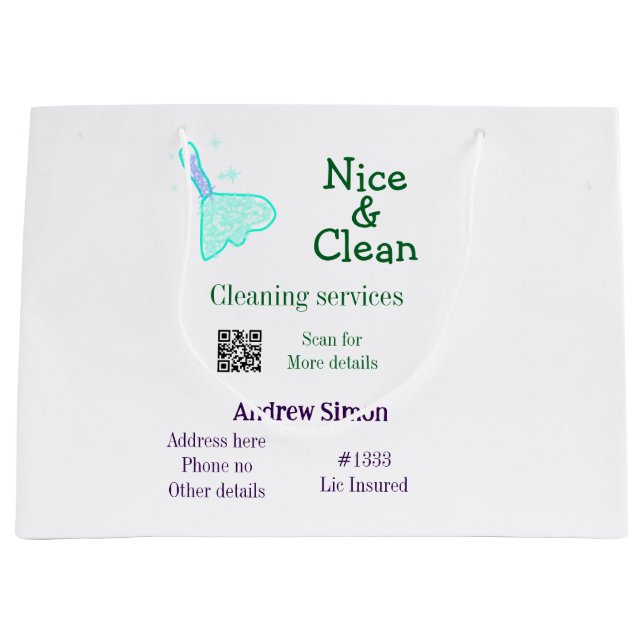 Grön blå gitter ren mopp lägga till namn adress q  (Framsidan)