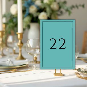 Grön Blå Minimalistisk Elegant Bröllop Bordsnummer