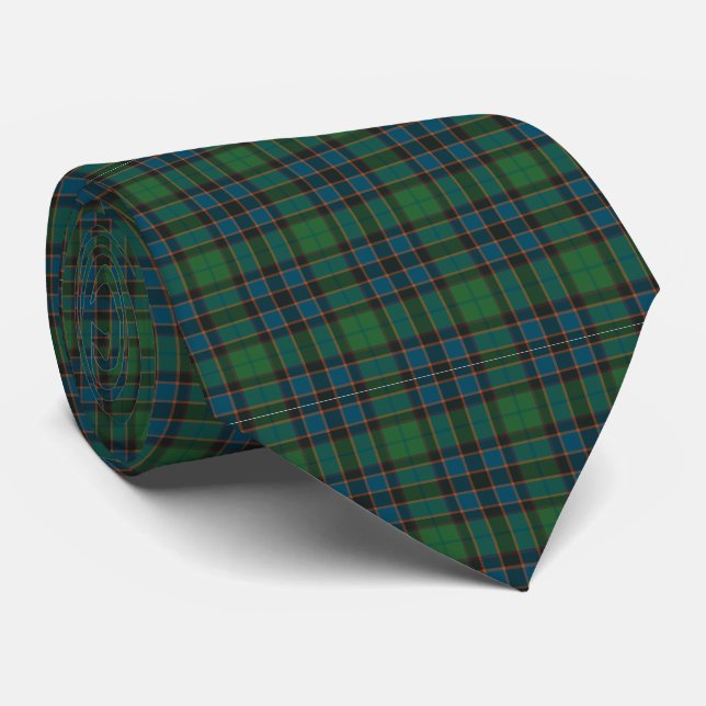 Grön Blå Orange Rutig Tartan Halsduk Slips (Rullad)