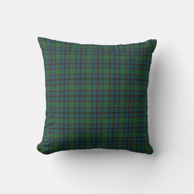 Grön Blå Orange Rutig Tartan Kudde (Framsida)