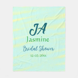 Grön blå pastell vattenfärg bröllopsdusch namn da fleecefilt