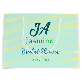 Grön blå pastell vattenfärg bröllopsfest namndatum