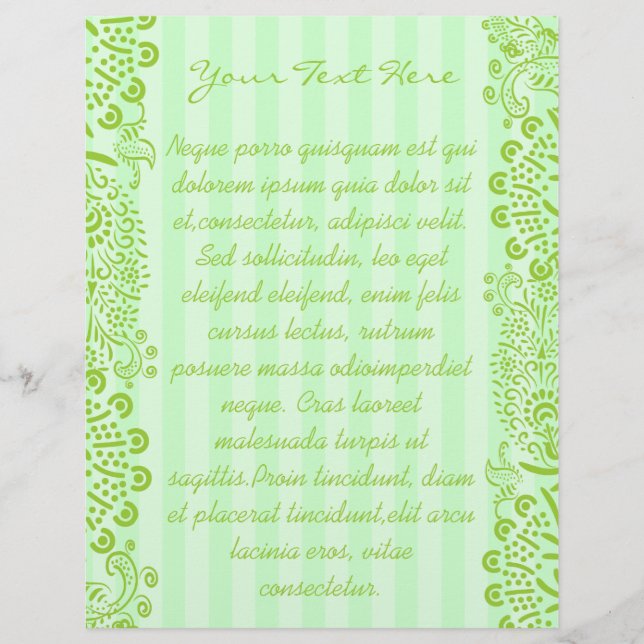 Grön Blå Randig Virvlad Flyer (Framsidan)