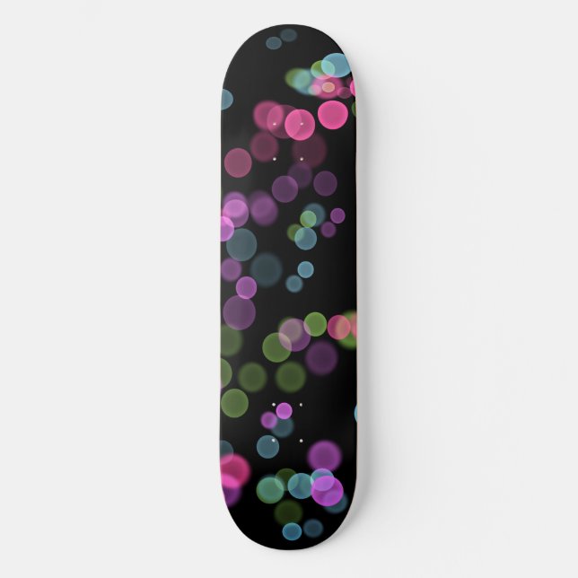 Grön Blå Rosa Lila Abstrakt Bubbeldesign Mini Skateboard Bräda 18,5 Cm (Framsida)