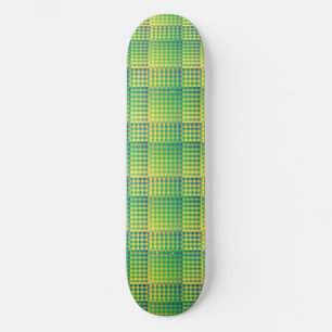 Grön Blå Rutig Abstrakt Mönster Mini Skateboard Bräda 18,5 Cm
