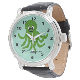 Grön Bläckfisksdesign Armbandsur