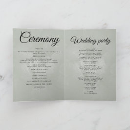 Grön blad elegant grönska vårbröllop program