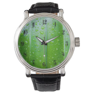 Grön bladbakgrund armbandsur