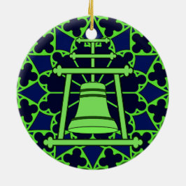 Grön/blåttmålat glassRaincross design Julgransprydnad Keramik