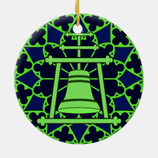 Grön/blåttmålat glassRaincross design Julgransprydnad Keramik