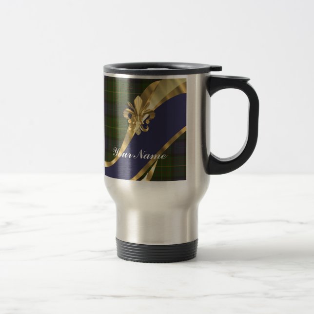 Grön & blåtttartanpläd resemugg (Höger)