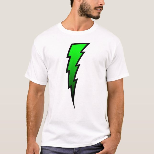 Grön blixt kasta i sig t-shirt (Framsida)