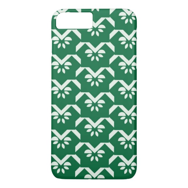Grön blom- sicksack Case-Mate iPhone skal (Baksida)