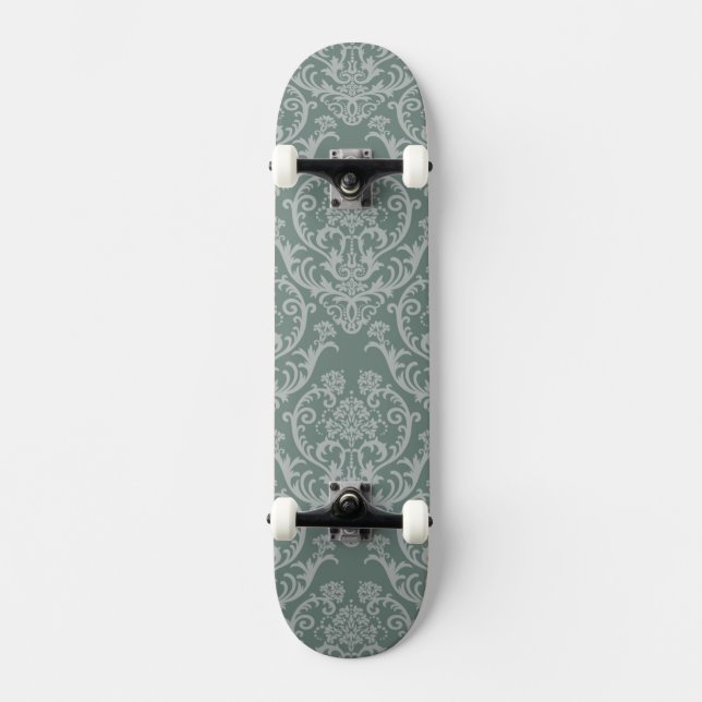 Grön blom- tapet mini skateboard bräda 18,5 cm (Framsida)