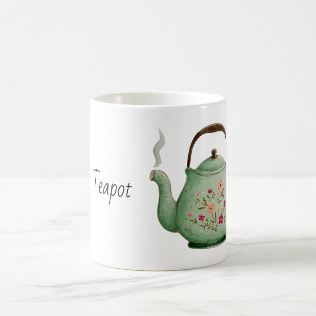Grön blomkruka tekanna kaffemugg (Center)