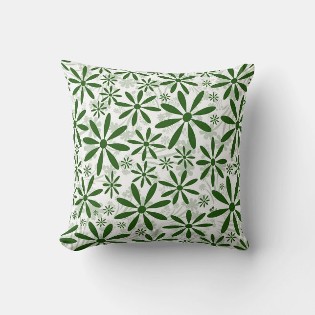 Grön blomma kudde (Framsida)