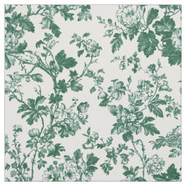 Grön Blommig Gren Toile Mönster Tyg