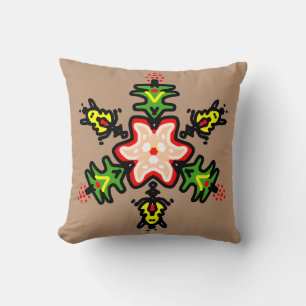 Grön Blommig Mandala Kudde