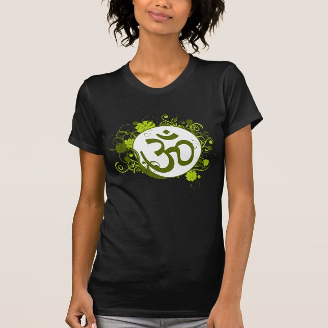 Grön blommigt Om för buddist Tee (Framsida)