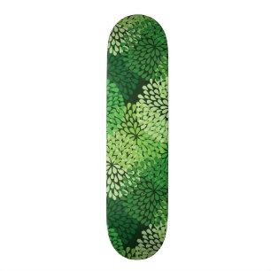 Grön blommönster skateboard bräda 19,5 cm