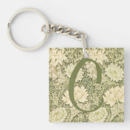 Grön blomster-Wm Morris-design monogram