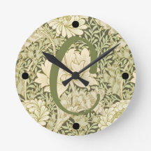 Grön blomster wm morris design monogram