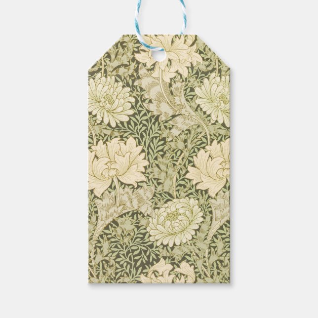 Grön blomster wm morris design Njut! Presentetikett (Framsidan)