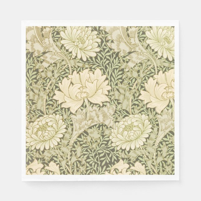 Grön blomsterdesign av Wm Morris Pappersservett (Framsidan)
