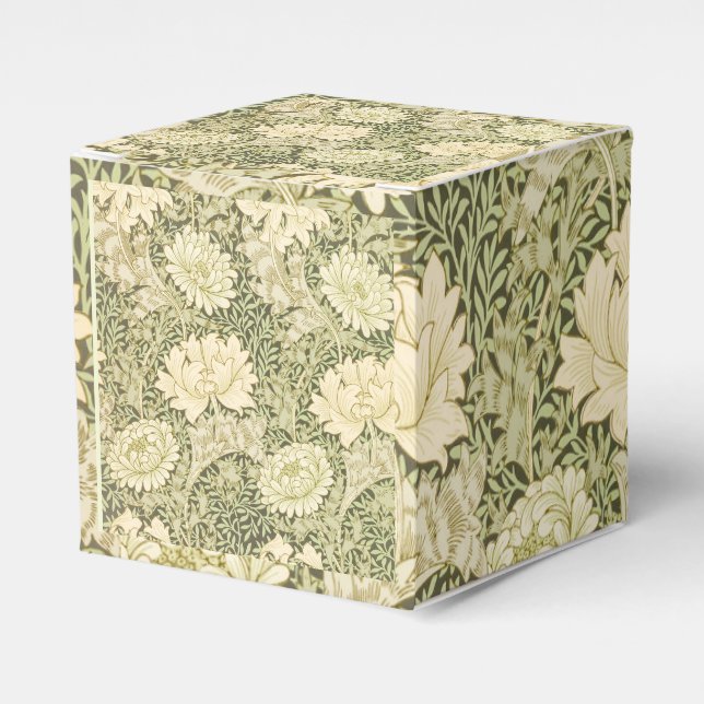 Grön blomsterdesign av Wm Morris Presentaskar (Framsidan Sidan)