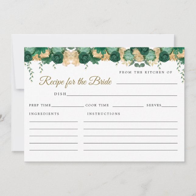 Grön blomsterrik victoriansk recept för bruden (Framsida)
