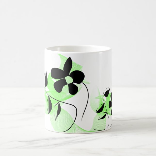 Grön blomsterträdgård kaffemugg (Center)