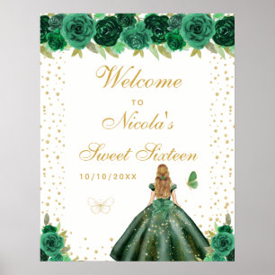 Grön Blond Hår Tjej Sweet Sixteen Välkommen Poster