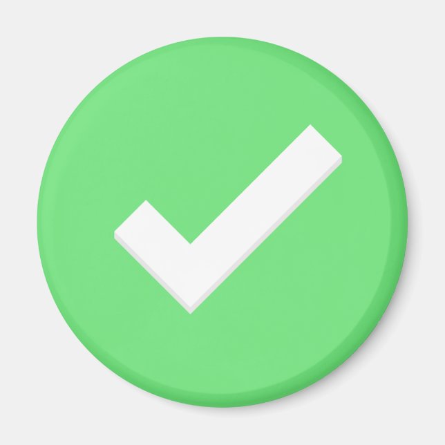 Grön bockmarkering Skrivsymbol Magnet (Framsidan)