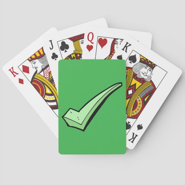 Grön bockmarkeringssymbol casinokort (Baksidan)