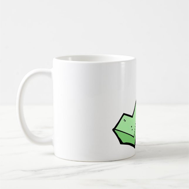 Grön bockmarkeringssymbol kaffemugg (Vänster)