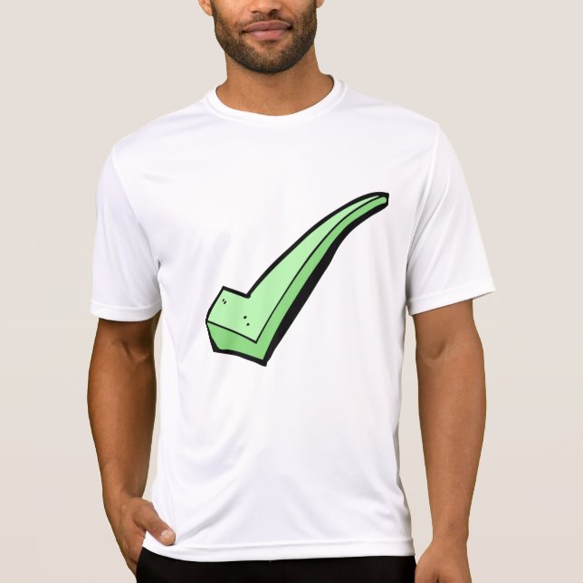 Grön bockmarkeringssymbol t shirt (Framsida)
