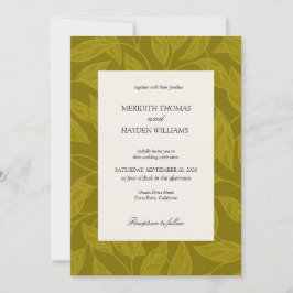 Grön Boho Botanisk bröllop Inbjudningar