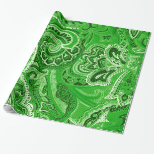 Grön Boho chic Retro Hippy Paisley Bandanna Presentpapper