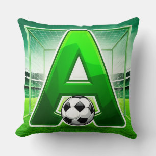 ⚽ Grön Bokstav A Fotboll Logotyp Arena Mål Sport  Kudde