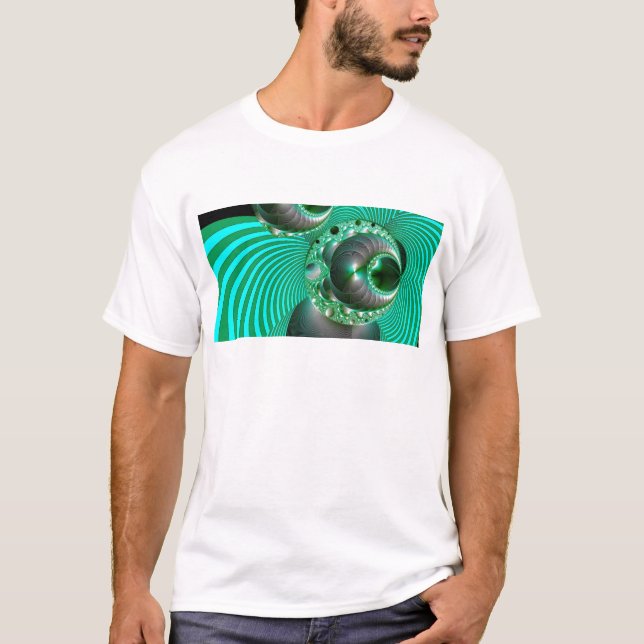 GRÖN BOLLABSTRAKT MANDELBOT TEE (Framsida)