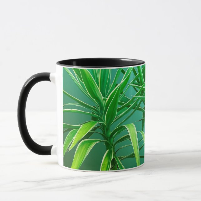 Grön botanisk palmträdskudde mugg (Vänster)