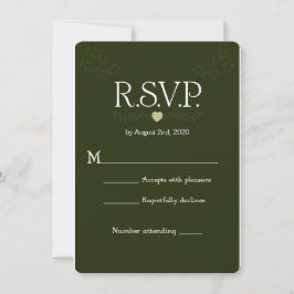 Grön botanisk rustik skog bröllop RSVP svar Inbjudningar