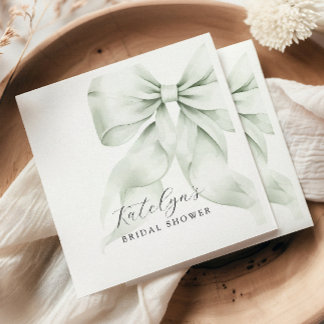 Grön Bow Bröllopsdusch Pappersservett